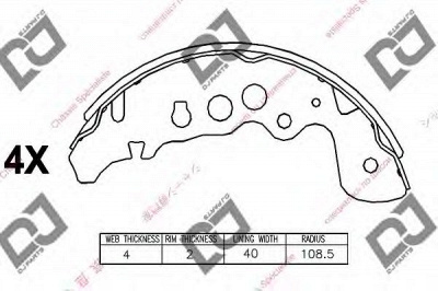 DJ PARTS bs1020 -  Комплект тормозных колодок